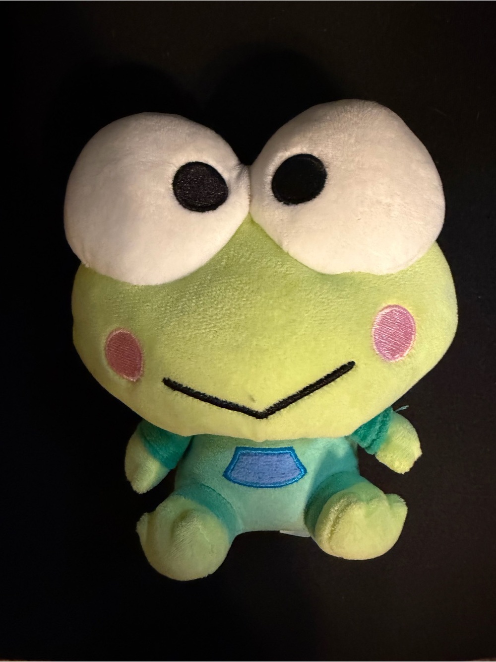 Sanrio Keroppi Green Plush with Pink Cheeks and White Eyes